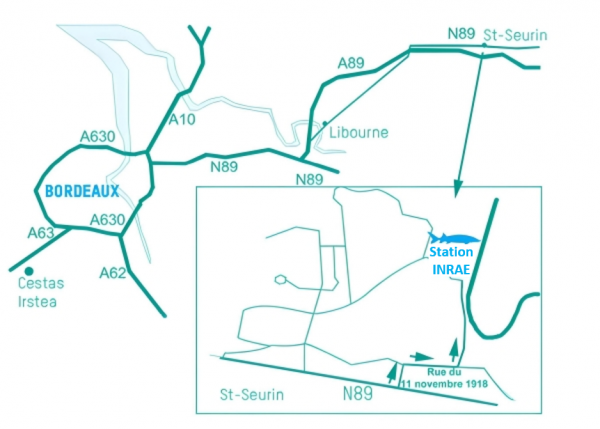 Plan d'accès de la station de Saint-Seurin-Sur-L'Isle